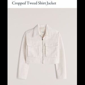 NWT❗️A&F White Cropped Tweed Jacket